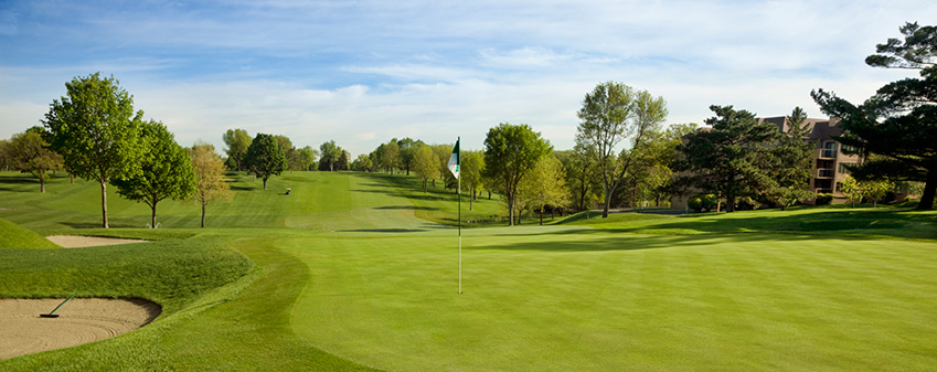 Golf course with flag